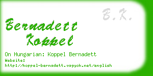 bernadett koppel business card